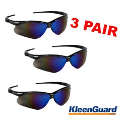 Jackson Safety Kleenguard 14481 Nemesis Blue Mirror Safety Glasses (3 PAIR)