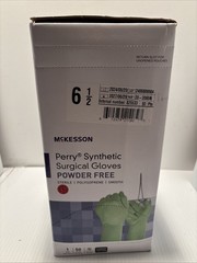 McKesson Perry Synthetic Surgical Glove/green/ SIZE 6.5/50/box Polyisopren3