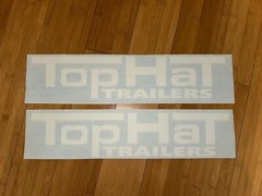 Tophat Top HAT Trailers Replacement Decals Stickers White (Set 2) 18″-36″