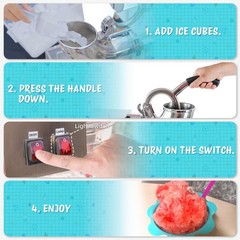 48L Snow Cone Machine, 500LB/H Commercial Shaved Ice Machine for Snow Cones, …