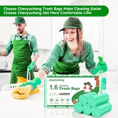 1.6 Gallon Mini Trash-Bags For Bathroom Compostable – Green Small Garbage Bag…