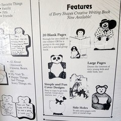 1989 Clown Shapes ETC Creative Writing Book 10 Jumbo Sheets Art Paper NOS