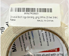 Lot of 60 roll case, WHITE VENEER IRON ON BANDING 25′ X 3/4″ 1,500 total ft.