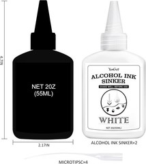 White Alcohol Ink for Epoxy Resin – 4 Ounce White Color Alcohol-Based Resin Ink