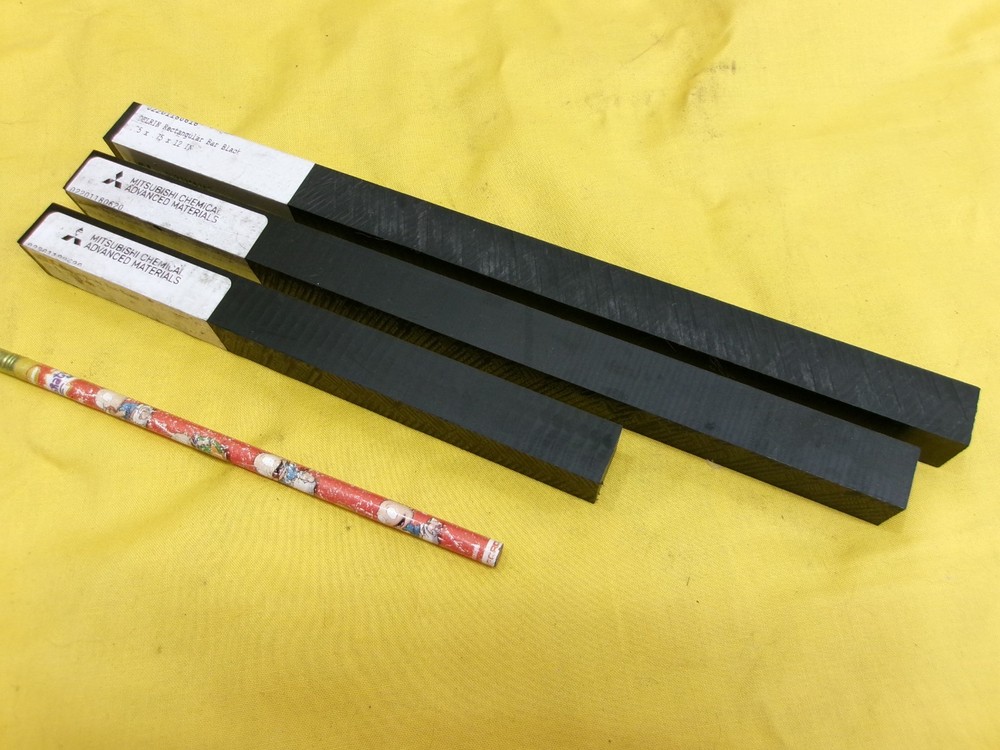 BLACK DELRIN SQUARE BAR machinable plastic flat stock 3/4″ SQ x VARIOUS LENGTH
