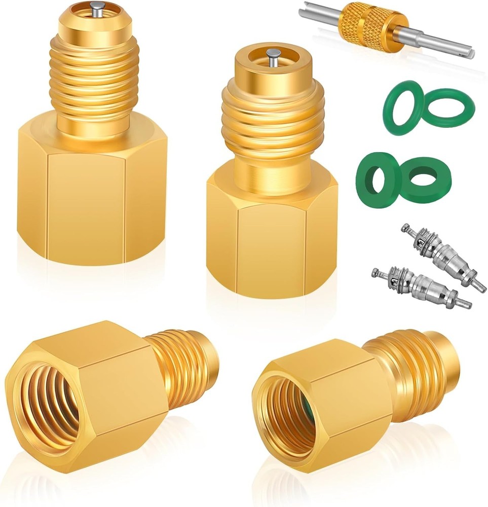 Brass R134a R12 R22 Tank Vacuum Pump Adapters Valve Remover for AC Charging