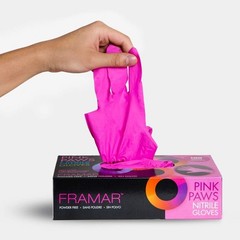 Medium Pink Nitrile Gloves, Disposable and Ambidextrous, 100 Count for Hair Dye