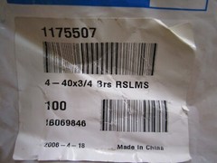 #4-40 x 3/4″ Slotted Drive Round Head Brass Machine Screw QTY 100