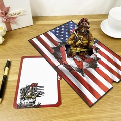 PQDGlobal 3D Firefighter Popup Card – 5.9 inches x 7.9 inches,