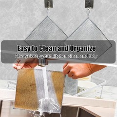 10 Pack Steel Wire Dishwashing Rags Double Layer Kitchen Cleaning Scrubbers