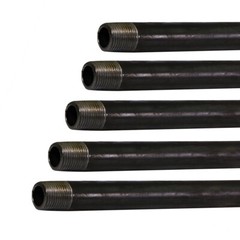 3/4″in Pre Cut Black Steel Pipe Nipple Pipe Fitting Lot of 5 18in-72in Long USA