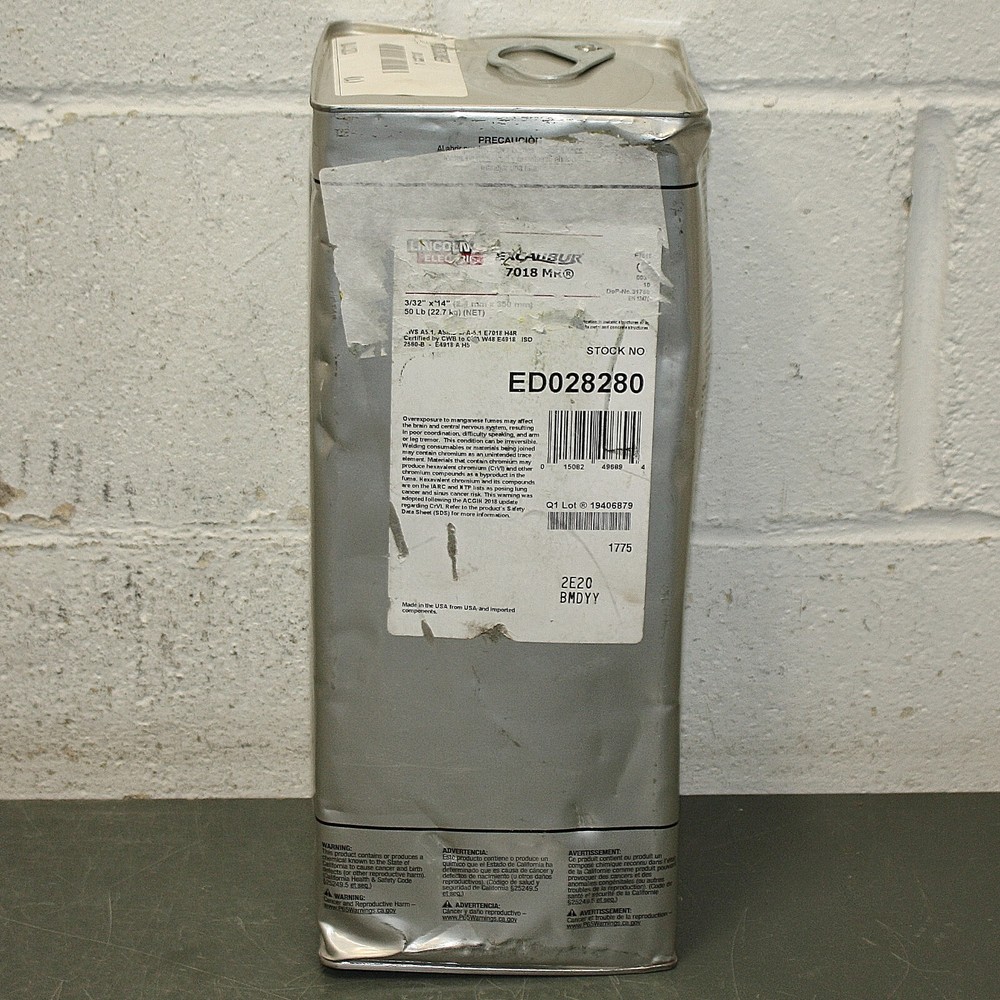 50 lbs Lincoln Stick Electrode Excalibur 7018MR, 3/32″ x 14″, Welding, E7018 AWS
