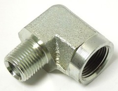 1/2″ Male NPTF x 3/4″ Female NPTF 90° Elbow Plated Steel Hydraulic <5502-08-12
