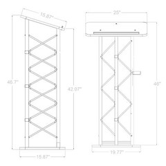 Truss Metal and Wood Podium 25X16X47 Tall Church Pulpit Lectern with Cup Holder