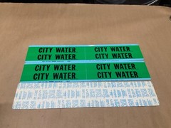 (3 Sheets of 4 (12)) Brady Green City Water Marker 1 1/8″ x 7″ #18F121-CI