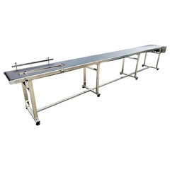 177×15.7in PVC Conveyor Belt System w/Double Guardrail for Packing Shipping