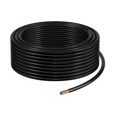 3 AWG THHN Wire 19-Stranded Black Copper Building Wire Nylon Jacket 50 ft 600V