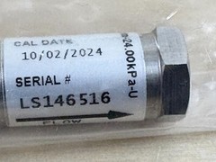 Cincinnati CTS Fixed Leak Orifice Standard, 64.83 scc/m @ 24.0 kPa, 520-64.39