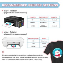 Inkjet Printable Heat Transfer Paper DARK LIGHT T-shirt Iron-on 40 Sheets 8.5×11