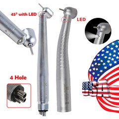 Dental 45° Angle/Large Head LED E-generator / Fiber Optic Handpiece 4H 6Pin YD6