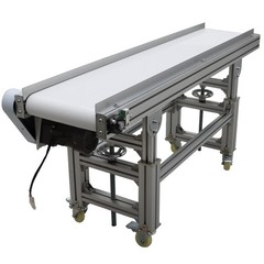 Electric 59×11.8in Food Grade PU Belt Conveyor 110V Speed&Height Adjustable 120W
