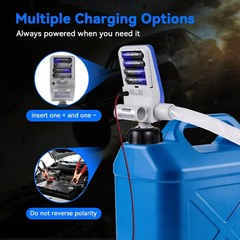 Fuel Transfer Pump with Auto-Stop, 3.2 Gallon per Min, 4 Size Adapters Gas Can P