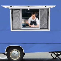 Aluminum Alloy Food Truck Service Window Concession Stand Serving Window 48*30in
