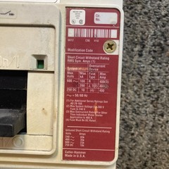 Cutler-Hammer KD3400K 400AMP 600V 3 Pole Circuit Breaker A+ working condition