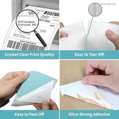 100/500/1000 4×6 Fanfold Direct Thermal Shipping Labels for Zebra Rollo US