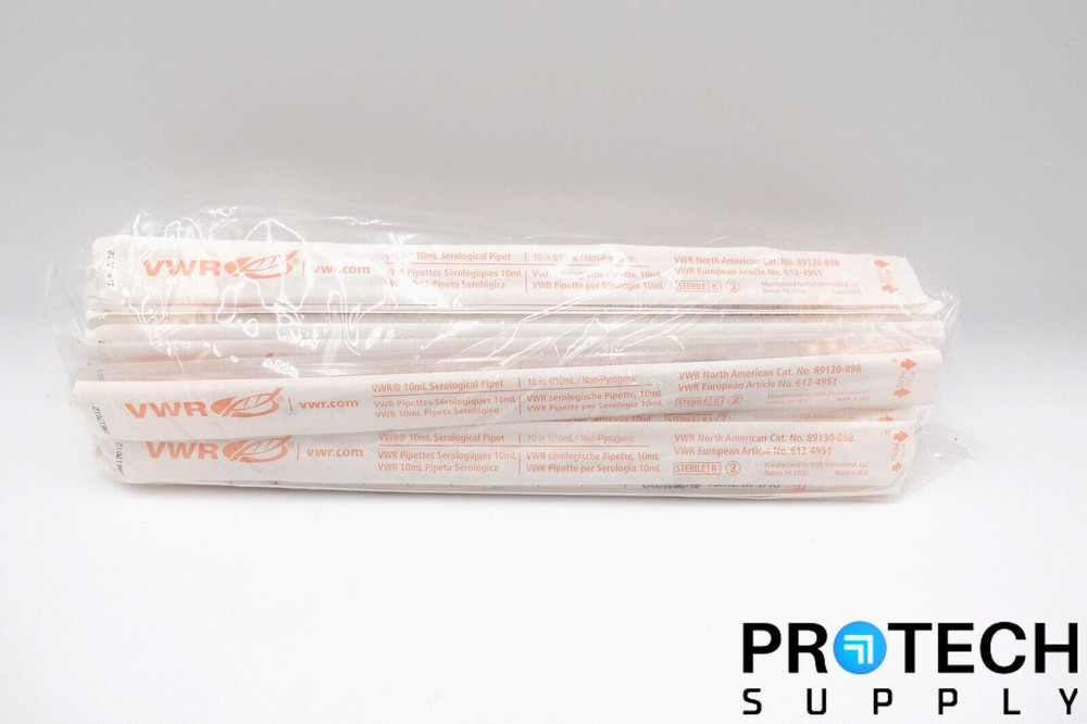 (25/Pk) VWR 89130-898 Serological Pipet 10 ml Polystyrene Total NEW