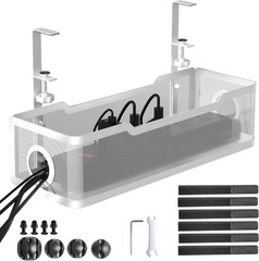 Under Desk Cable Management Tray White, Cinati Wire Organizers No Drill, Cable T
