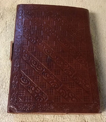 Hand Tooled, Leather Journal, Sugar Skull Blank Book, Art Sketch Pulp Paper