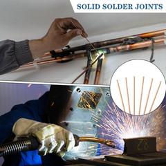40 Varillas Brazing BCup 5 Plata Aleacion Cobre 0.050×1/8×10 Soldadura HVAC