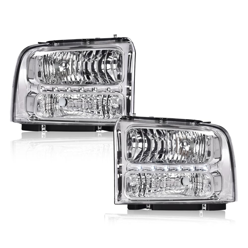 LED Headlight Assembly Black Clear Ford F250 F350 F450 F550 05-07 Excursion 05