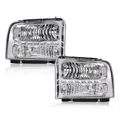 LED Headlight Assembly Black Clear Ford F250 F350 F450 F550 05-07 Excursion 05