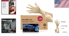 Microflex Diamond Grip MF-300 Latex Gloves XL – Case of 1000”=