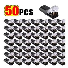 50 pcs Double-Wire Plug-in Connector, Cable Clamp with Locking Buckle, AWG 18-22