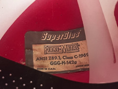 Vintage SuperGlas Fibre Metal Fiberglass Duck Bill Red Hard Hat USA 1980s