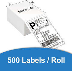 4×6 Thermal Shipping Labels Pack of 500pcs Direct Thermal Printer Fanfold Labels