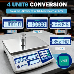 Counting Scale (66Lb/30Kg, 0.1G) Lb/Oz/Kg/G Industrial Digital Inventory Scale w