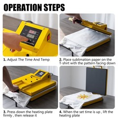 15 x 15 Digital Clamshell Heat Press Transfer T-Shirt Sublimation Press Machine