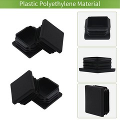 12 Pack 1-1/2 Inch Square Plastic Plug, Insert Tubing End Cap for Square Tubing