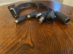 SUB-D, HD15, VGA 15-PIN AUDIO BREAKOUT CABLE TO (2) RCA, (2) BNC, (2) MIDI