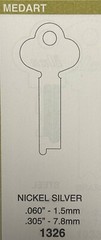 Ilco 1326 Nickel Silver Flat Key Blank uncut (1 Key)