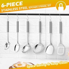 6-Piece Cooking Utensils Set, Stainl Steel Kitchen Utensils,