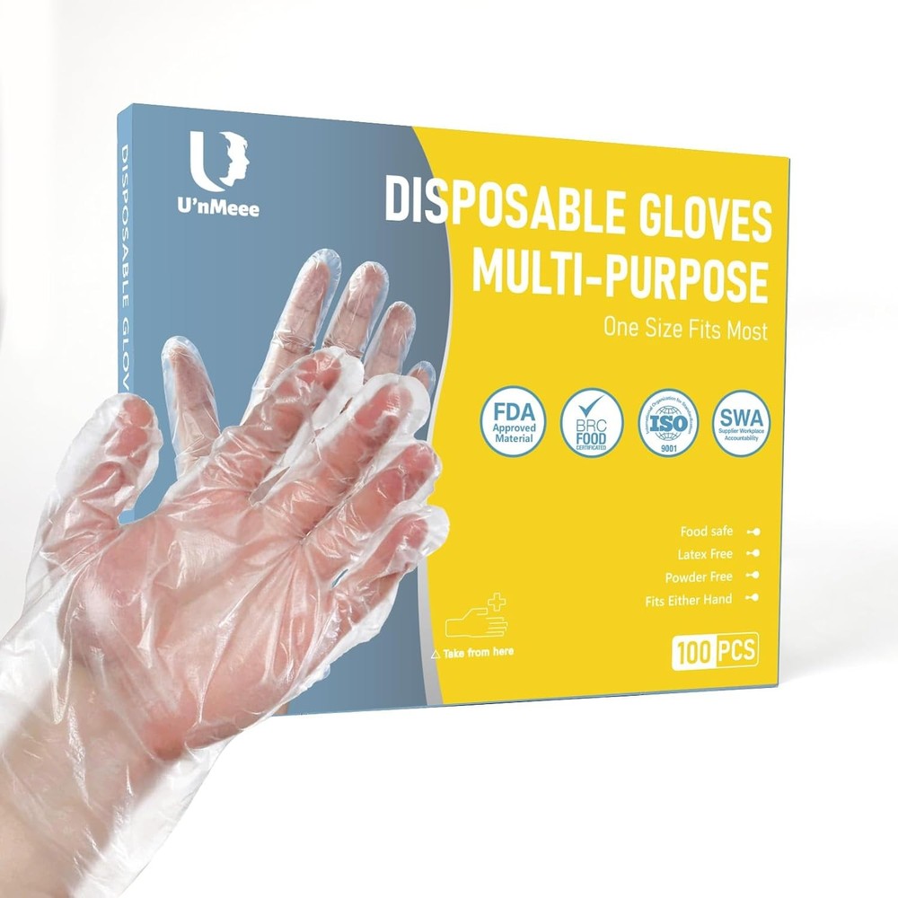 100 PCS Disposable PE Gloves