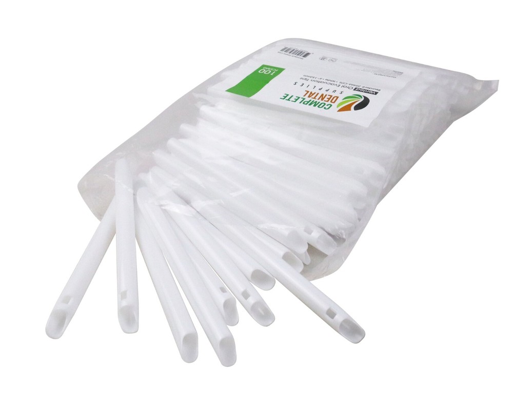 Vented Oral Evacuation Tips 6″-152mm, White, 100 pcs / Bag.
