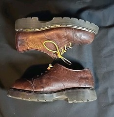 Dr Martens Air Wair P0313 Industrial Steel Toe Work Shoes Brown Leather Size M9