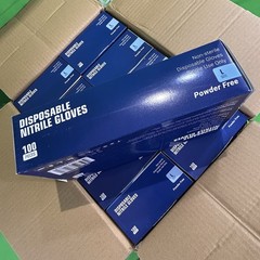 Nitril Exam Gloves – FREE SHIPPING 10 Pack of 100, Large/ Med Powder Free Blue