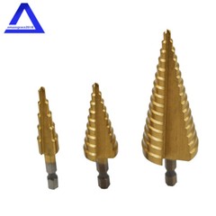 3Pcs 4-20mm/4-12mm/4-32mm Hole Cutter High HSS Steel Step Cone Drill Bit Set New